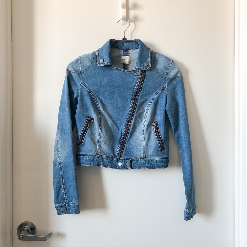 Mango jeans denim crop jacket